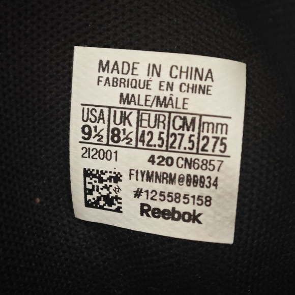 Reebok Men's Sneakers - Black, White and Red, size 9.5 - Picture 9 of 9